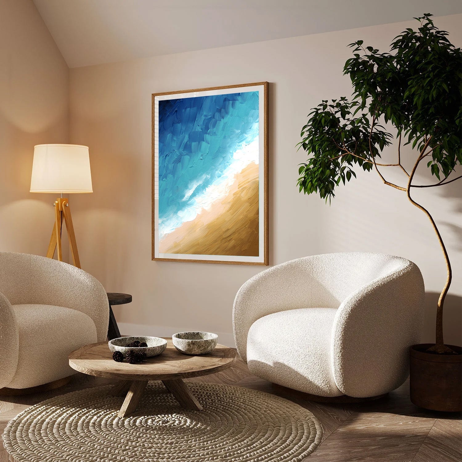 Where Waves Meet Sand, Abstract Coastal Texture Art