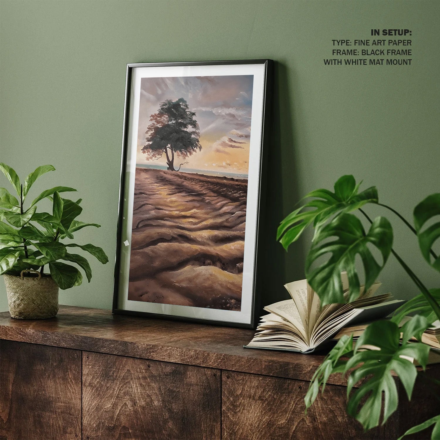 Solitary Shore, Golden Dusk Landscape Painting