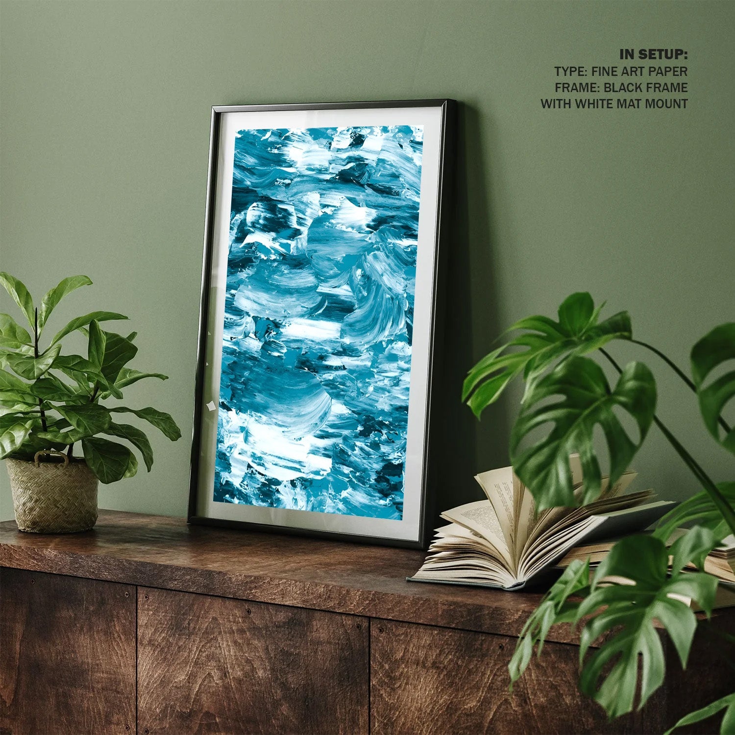 Ocean Motion, Abstract Wave Canvas Painting