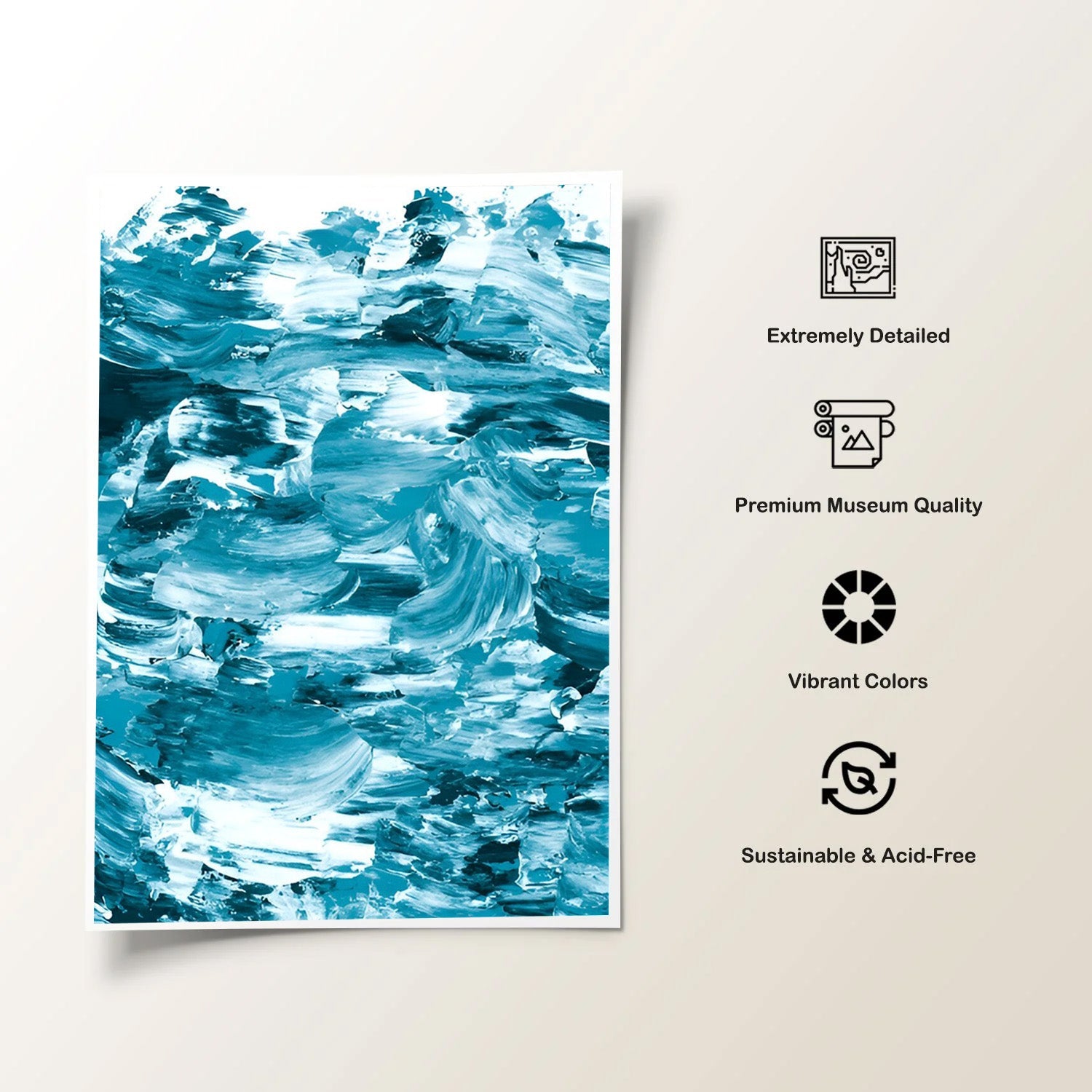 Ocean Motion, Abstract Wave Canvas Painting