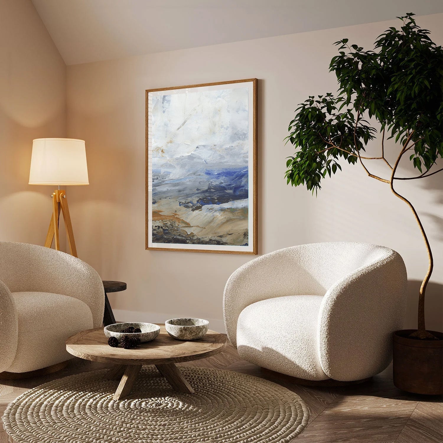 Silent Tide, Minimalist Coastal Canvas Painting