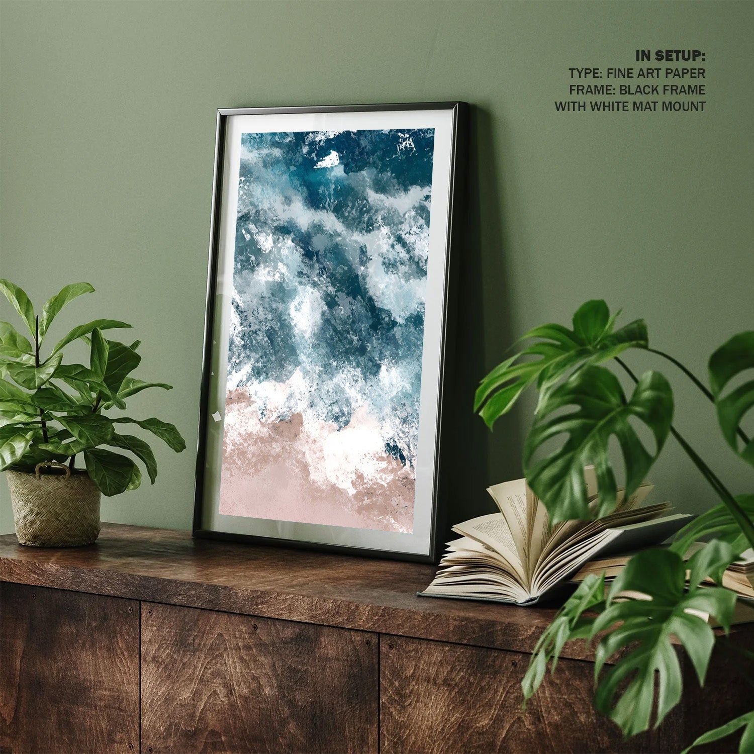 Azure Break, Dynamic Ocean Canvas Painting