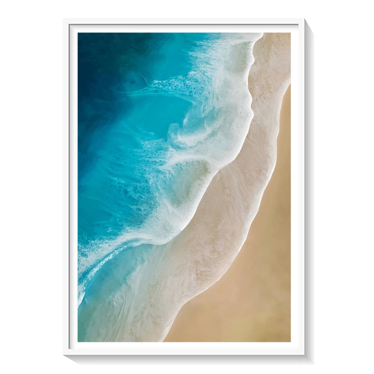 Shoreline Flow, Aerial Beach Canvas Painting