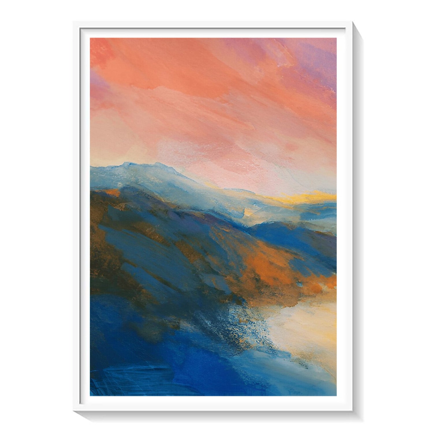 Embers of Dusk, Abstract Landscape Canvas Art
