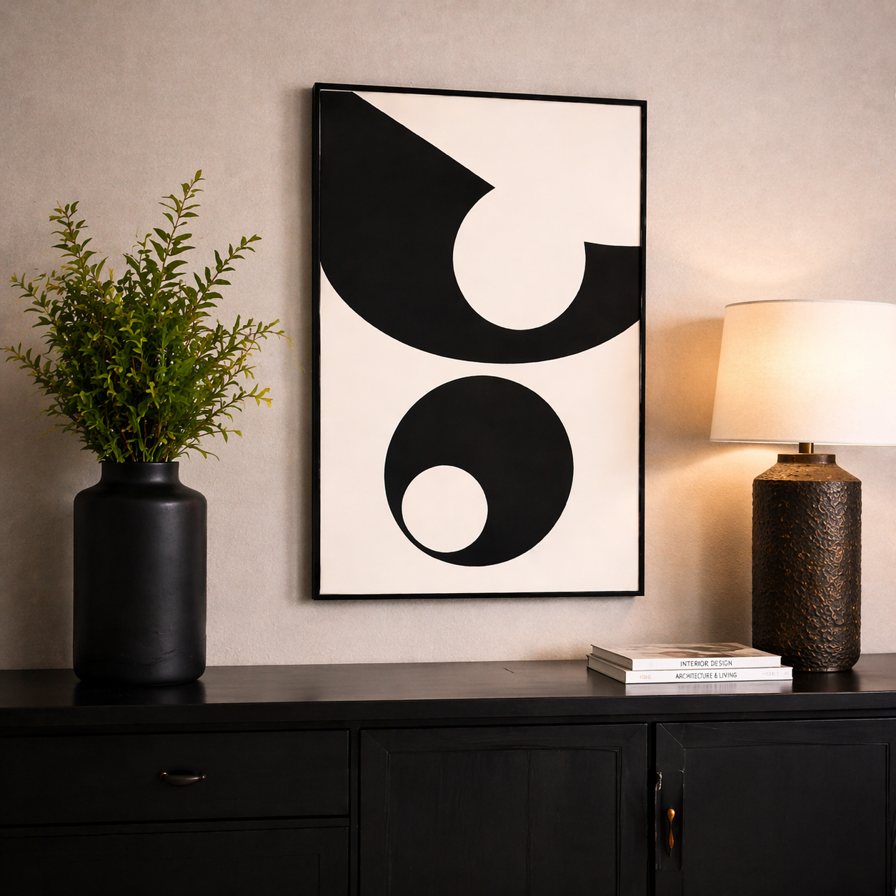 The Open and the Whole Black and White Art Canvas