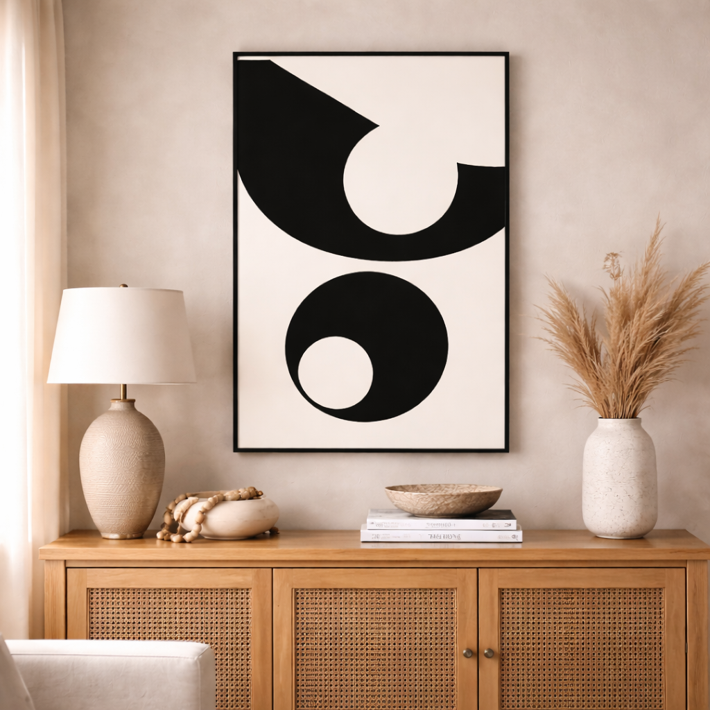 The Open and the Whole Black and White Art Canvas