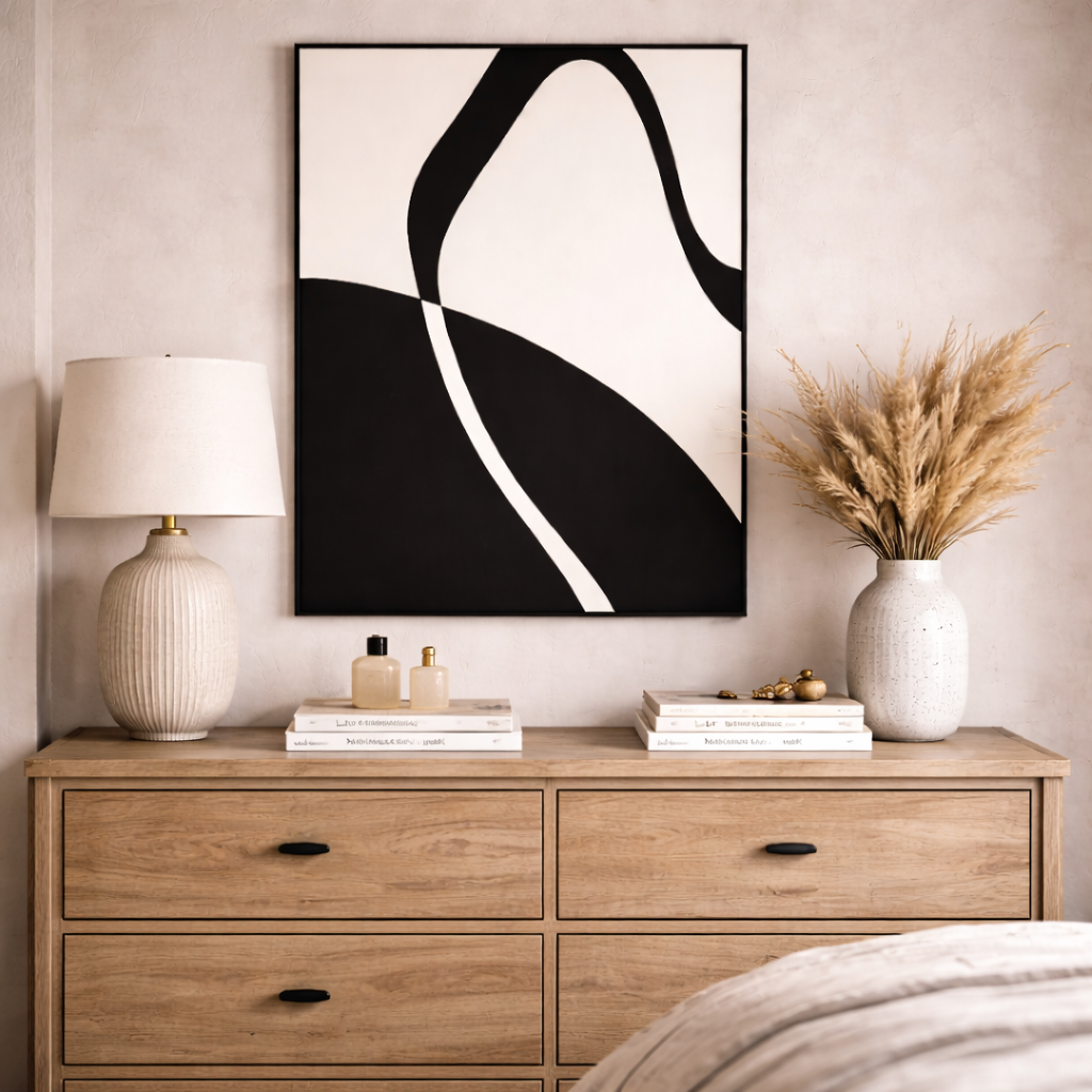 One Unbroken Move Black and White Art Canvas