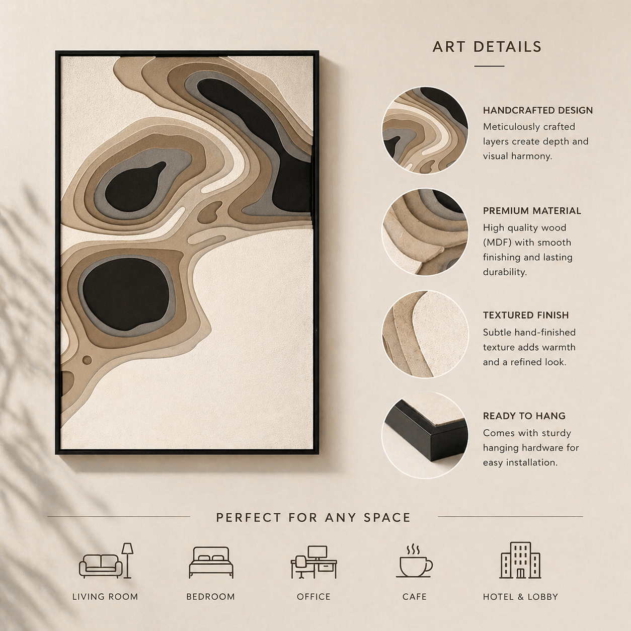 Depth of the Earth 3D Wall Art Handmade Wood