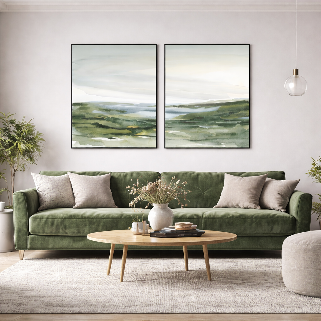 The Morning After Rain Set of 2 Canvas Wall Art