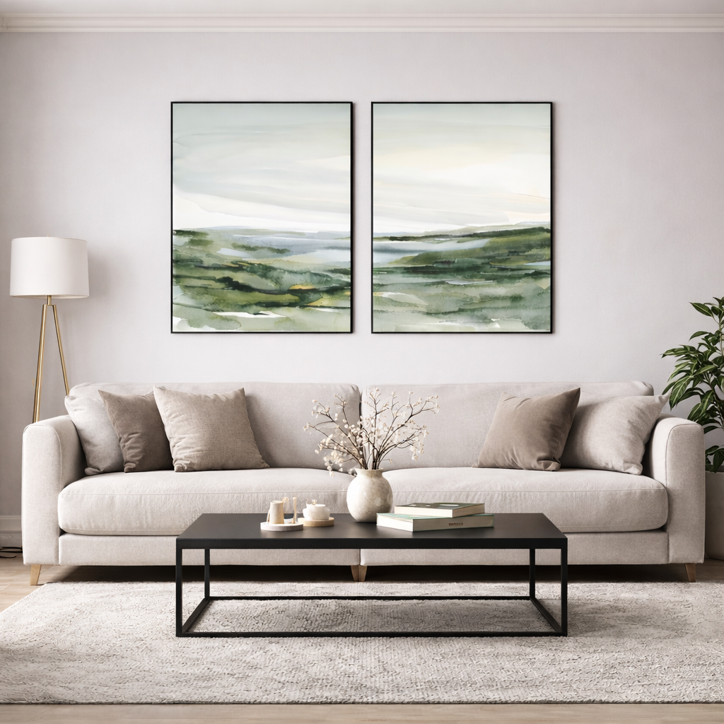 The Morning After Rain Set of 2 Canvas Wall Art