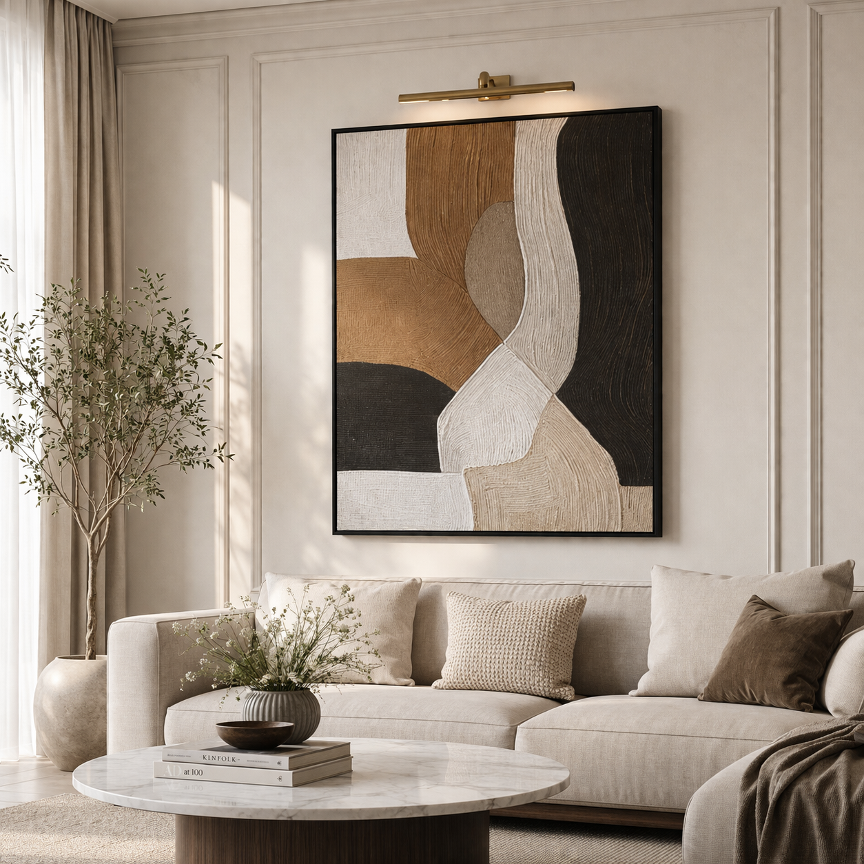 Modern Earth Tone Abstract Artwork Canvas