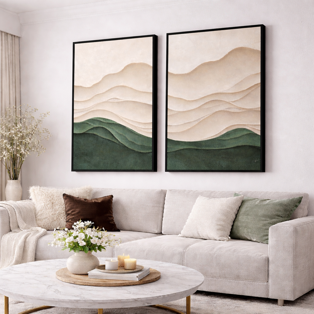 Where the Hills Rest  Set of 2 Canvas Wall Art