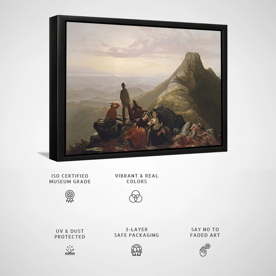 Mountain Summit Travelers Landscape Canvas Wall Art