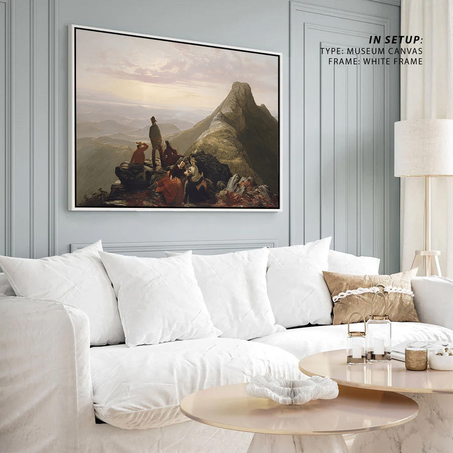 Mountain Summit Travelers Landscape Canvas Wall Art
