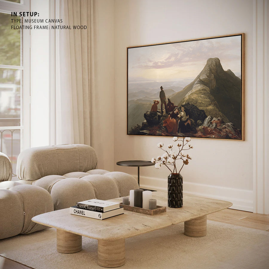 Mountain Summit Travelers Landscape Canvas Wall Art