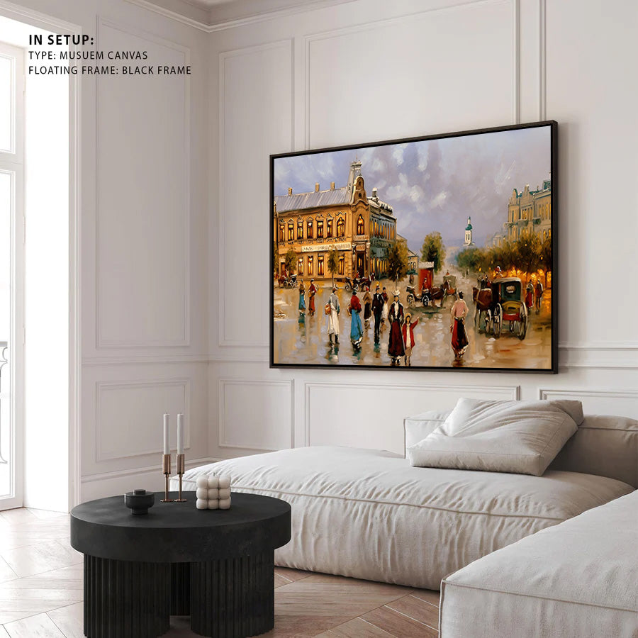 Classic European City Square Canvas Wall Art