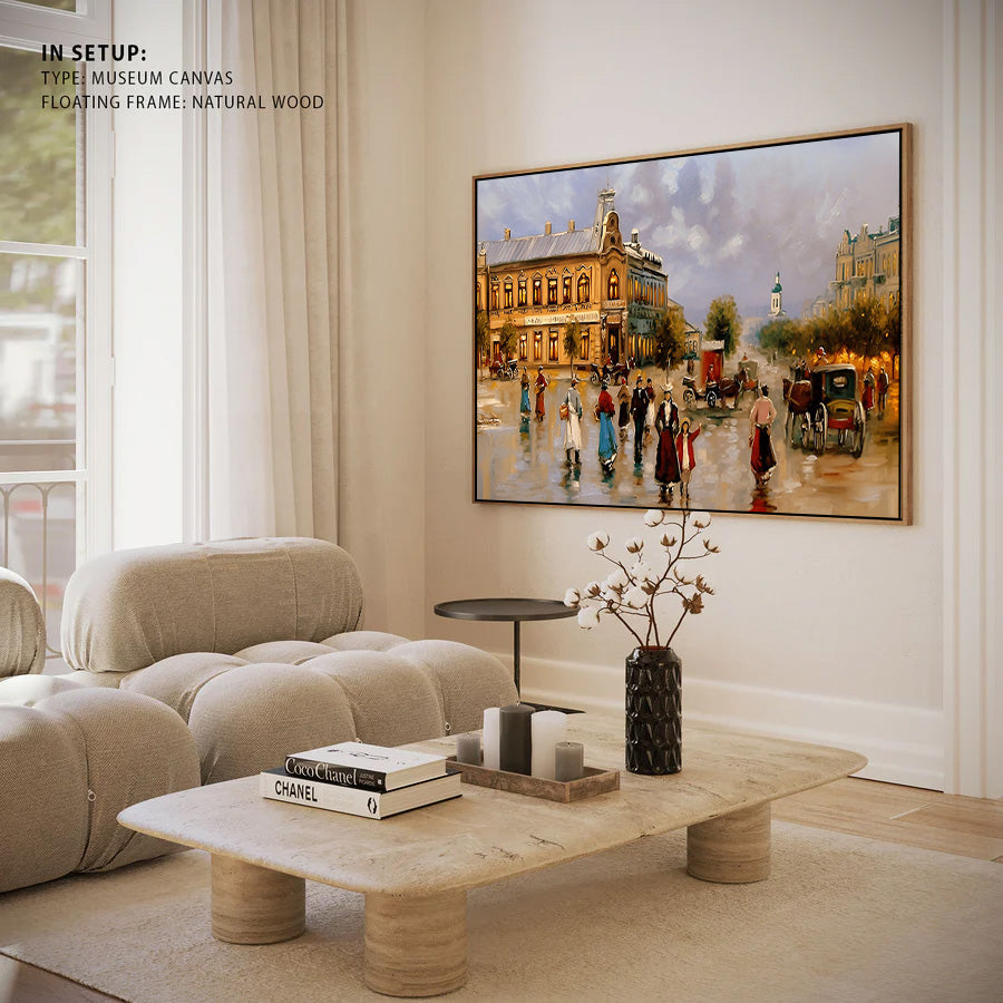 Classic European City Square Canvas Wall Art