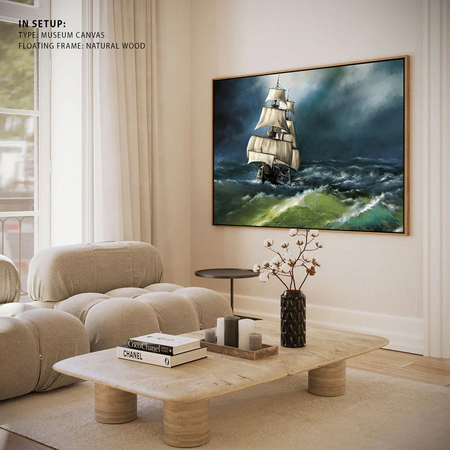 Majestic Sailing Ship Storm Canvas Wall Art