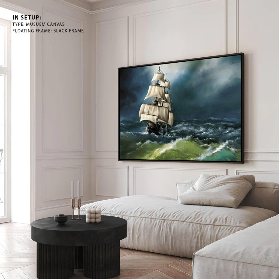 Majestic Sailing Ship Storm Canvas Wall Art