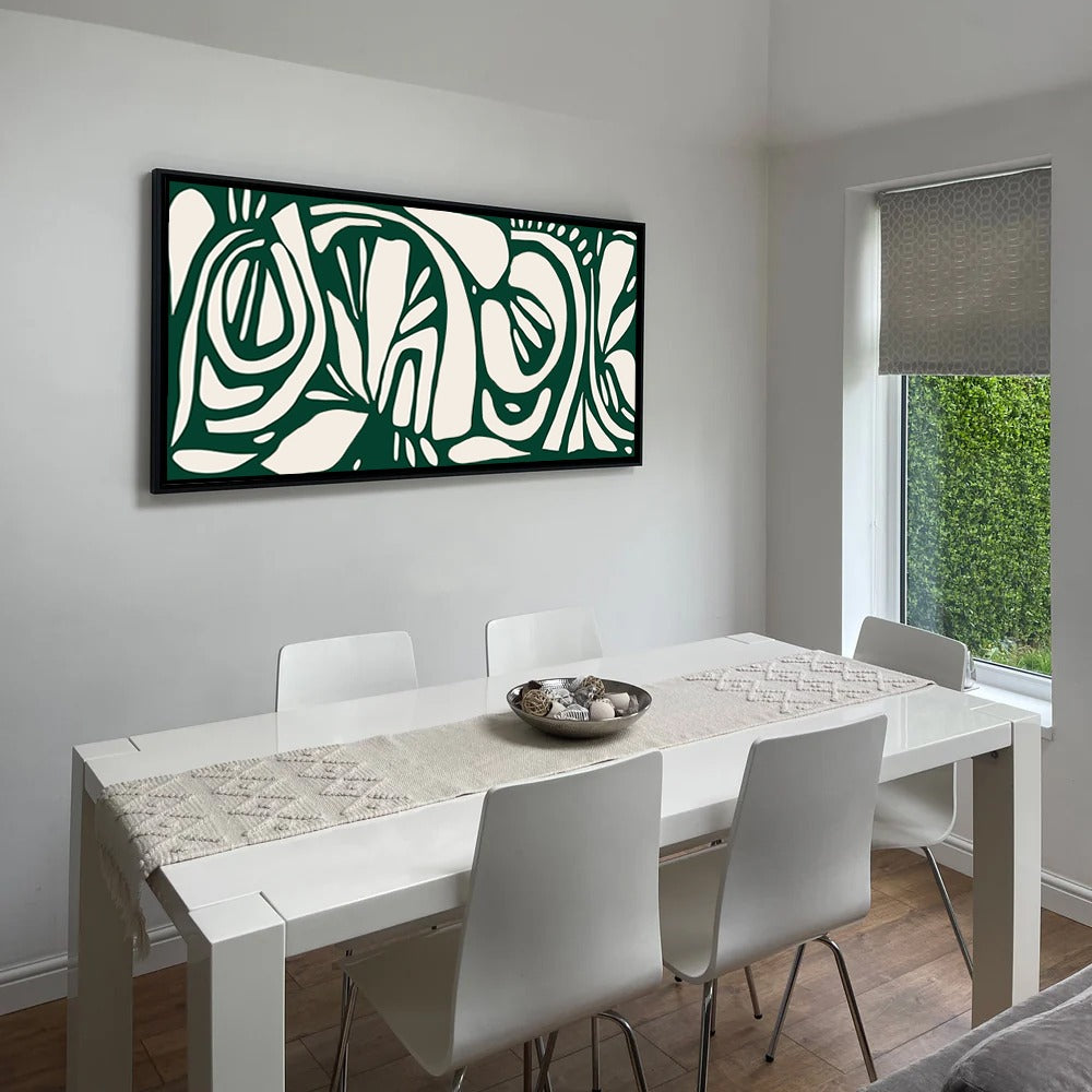 Green Line Art Modern Canvas Painting